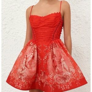 Red Lace-Up Gorgeous Dress Medium Size